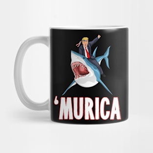 Donald Trump Shark President 4th of July USA America Mug